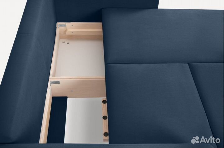 Диван угловой Льери Мини Velvet Blue