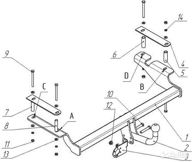 Фаркопы для Aveo хетчбэк (2008-2011)