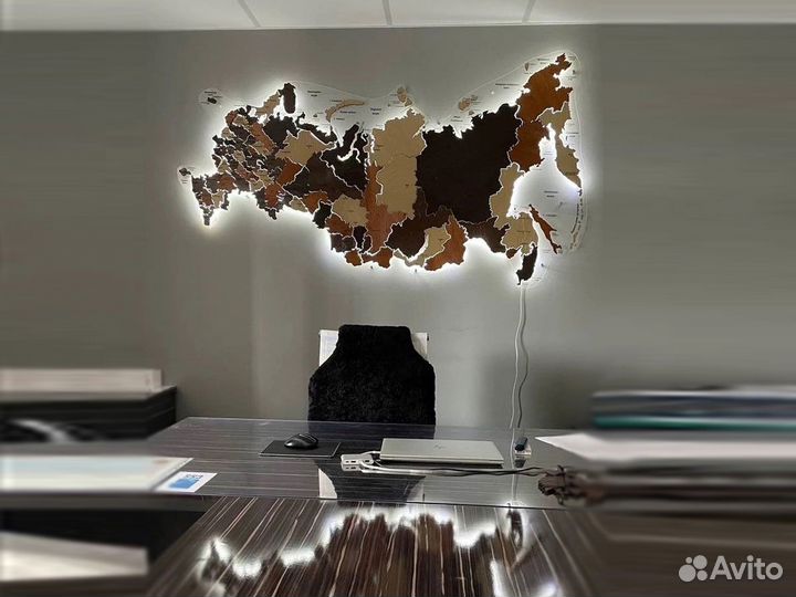 Фактурная карта России из дерева, Александров