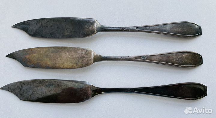 Старинные ножи лопатки серебрение 3 шт. модерн