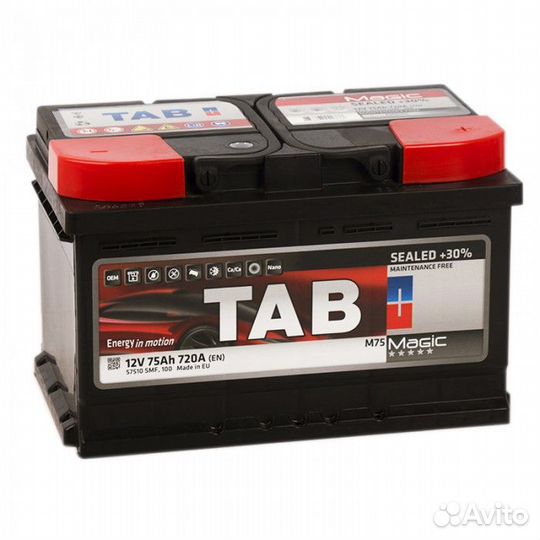 Аккумулятор TAB magic 75R (низкий) обр. пол. 75 Ач