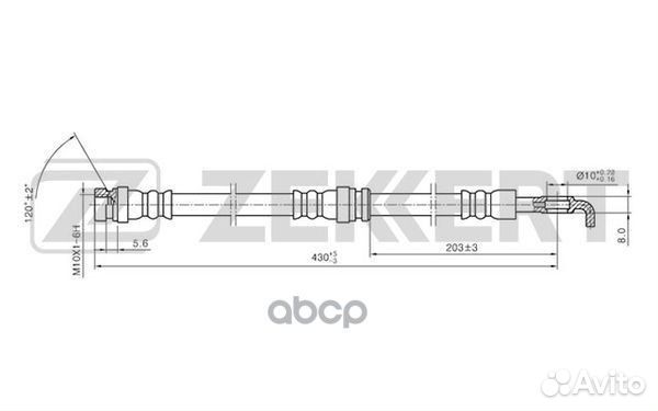 Шланг тормозной задний Mitsubishi Carisma 97