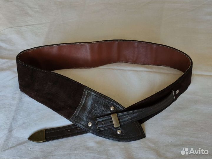 Ремень пояс женский замшевый