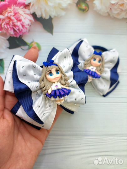 Бантики резинки для волос школьные