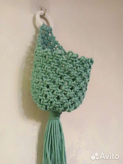 Кашпо подвесное настенное макраме