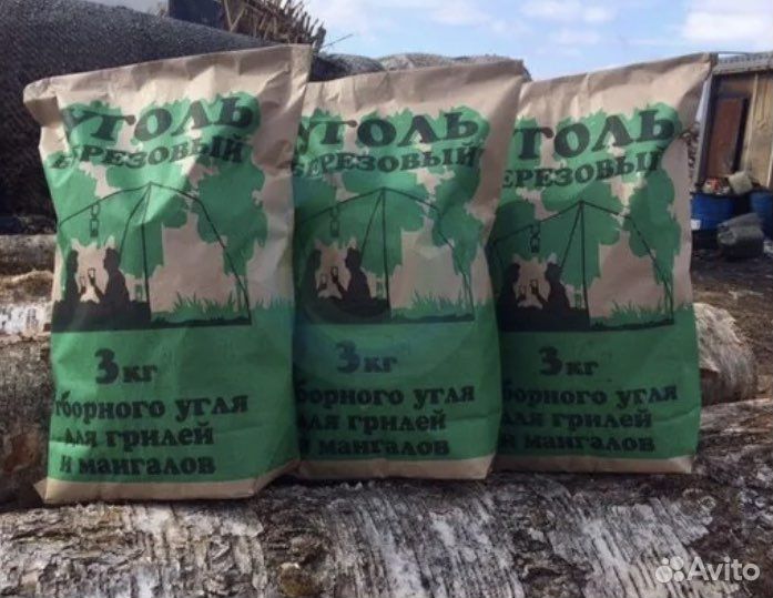 Уголь древесный березовый 3 кг