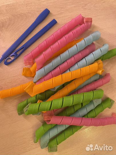 Бигуди спиральные 18шт+ крючок