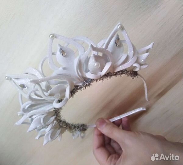 Диадема тиара снежинка звездочка льдинка ободок