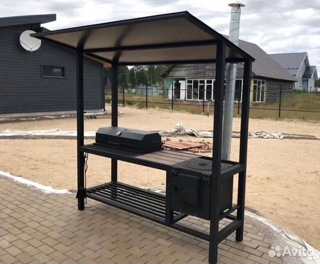 Мангал с печкой под казан