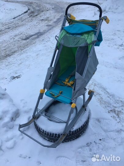 Детские зимние санки коляска