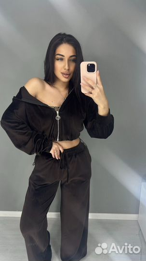 Велюровый костюм шоколад