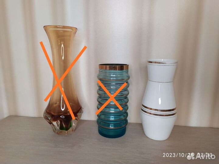 Ваза цветное стекло СССР в ассортименте