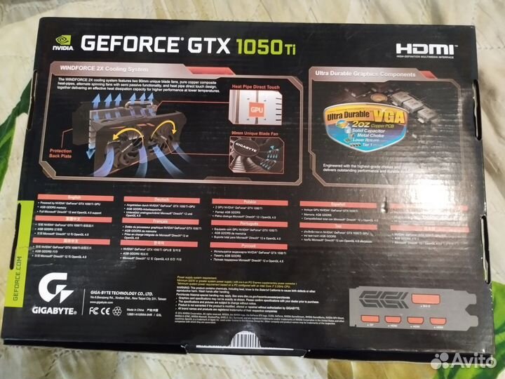 Видеокарта gigabyte nvidia GeForce GTX 1050TI 4gb