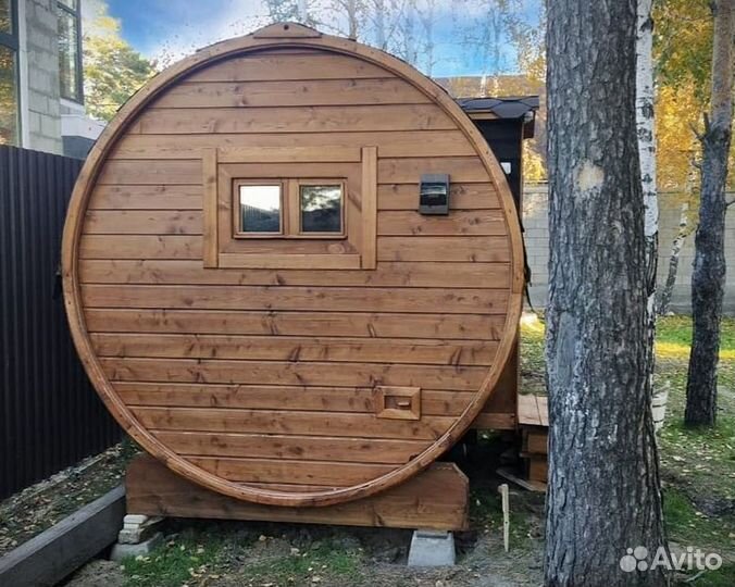 Перевозная баня бочка 6 м