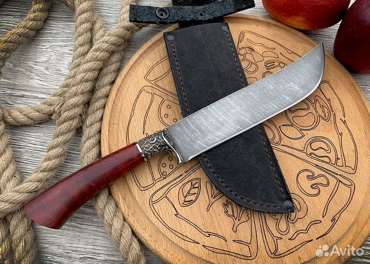 Нож пчак большой из дамасской стали