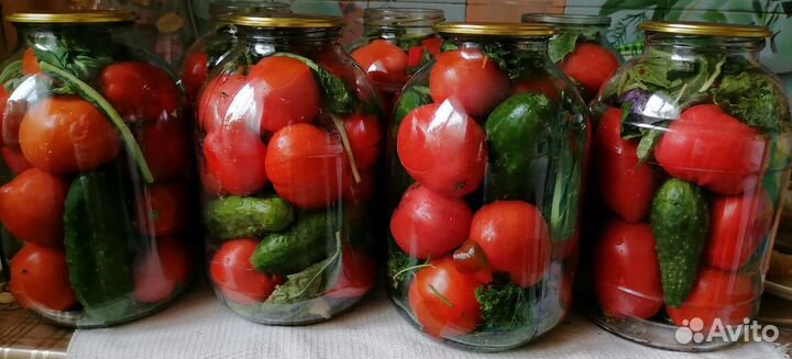 Помидоры и огурцы солёные 3л банки