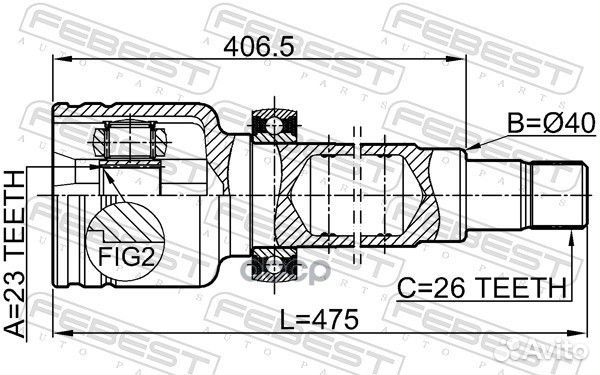 Шрус внутренний R 23x40x26 ford focus 2008-2011