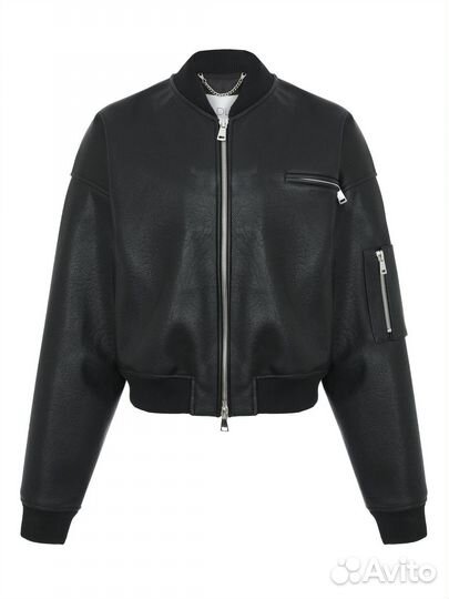 Кожанный бомбер