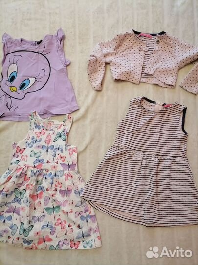 Два больших пакета вещей на девочку 74-92