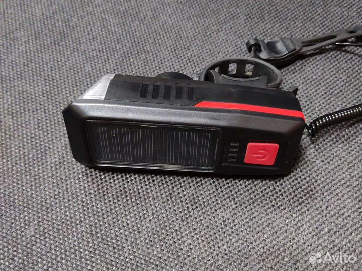 Велофонарь на солнечной батарее и велосигнал