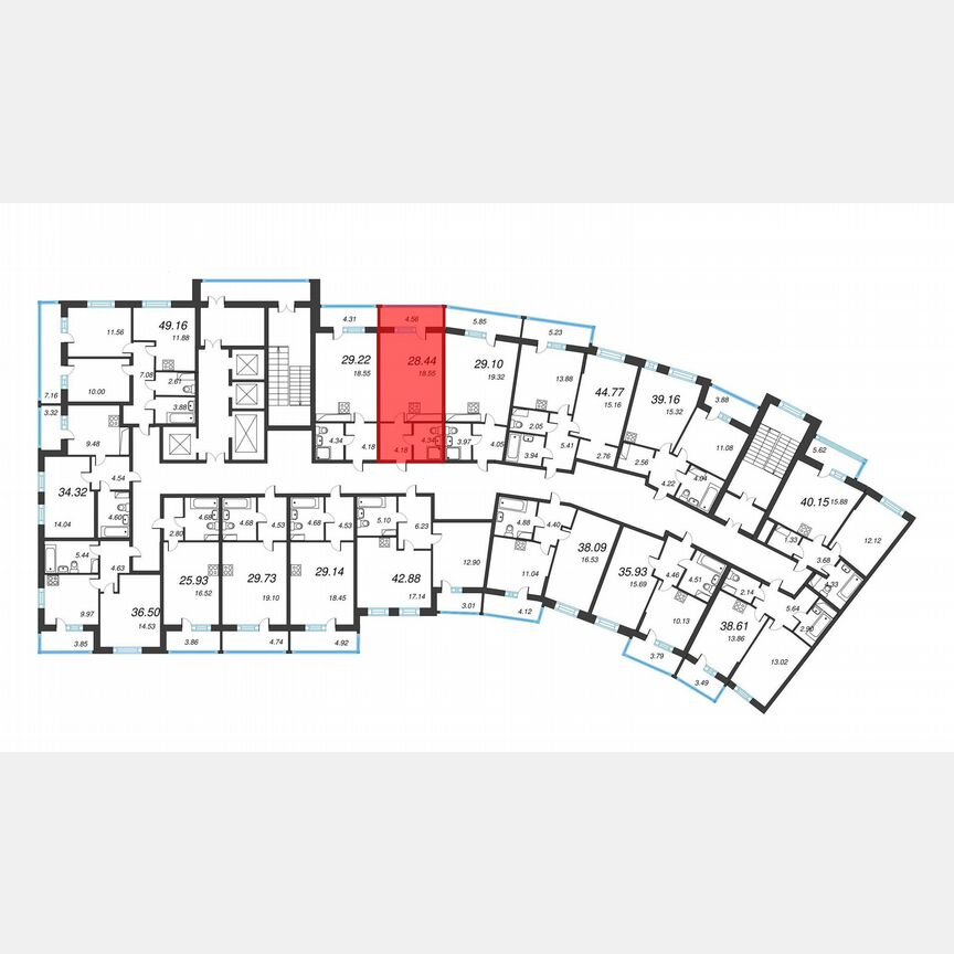 Квартира-студия, 31,6 м², 8/22 эт.
