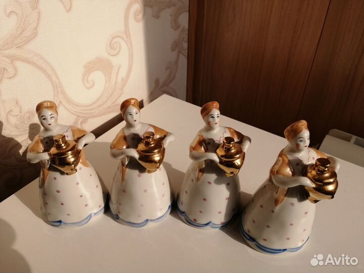 Статуэтка фарфор Барышня с самоваром, СССР