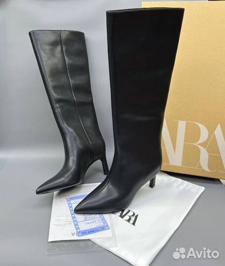 Сапоги демисезонные, натуральные Zara 