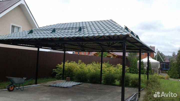 Навесы из металлочерепицы