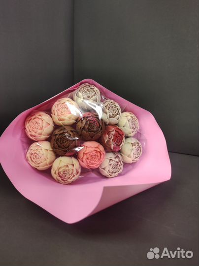 Пионы из Молочного и Белого Бельгийского Шоколада