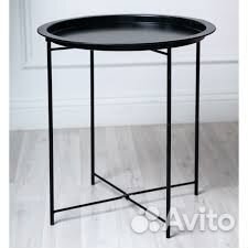 Стол поднос круглый металлический 2 в 1