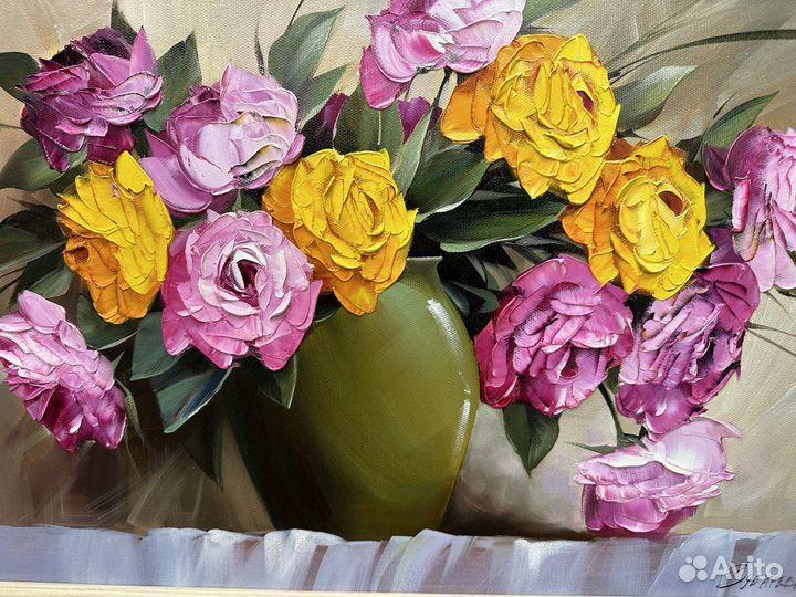 Картина маслом, цветы 