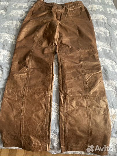 Кожаные брюки женские 44 46