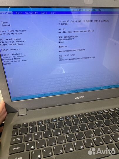 Ноутбук Core i3 5005/Gt940/256 SSD/4 озу