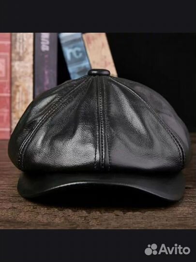 Мужская кепка восьмиклинка натуральная кожа