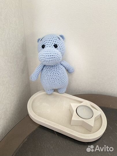 Мышка бегемот тюлень мягкая игрушка вязаная
