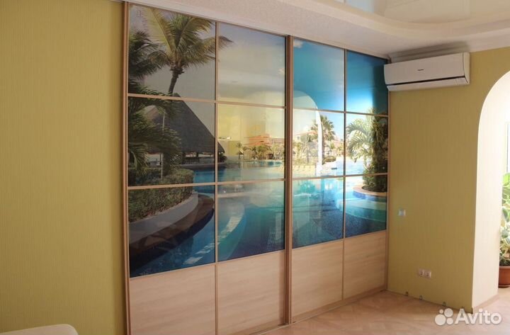 Кухонный экран из стекла с фотопечатью