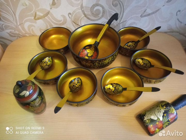 Набор деревянной посуды хохлома