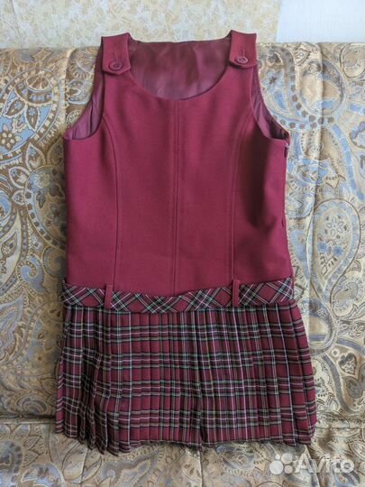 Школьная форма для девочки сарафан бордовый