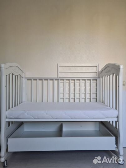 Кроватка Гандылян Шарлотта+матрас+бортики+кпб