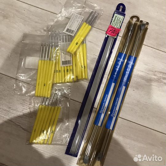 Крючки, спицы, фурнитура, иглы, молнии