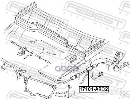 Трос привода открывания замка капота 17101-A8D2