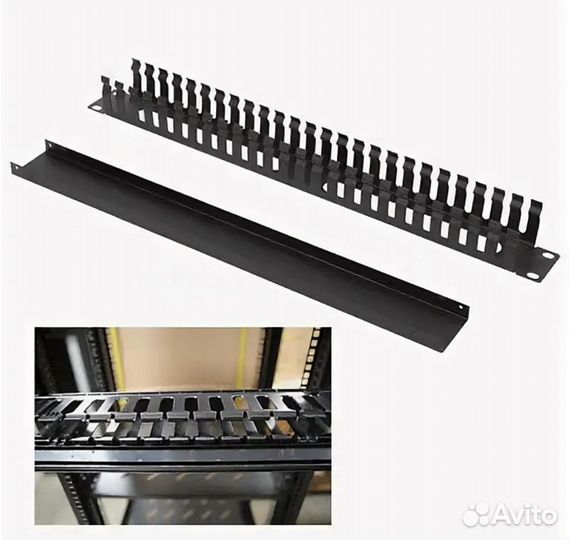 Кабельный органайзер 1U для серверного шкафа 19