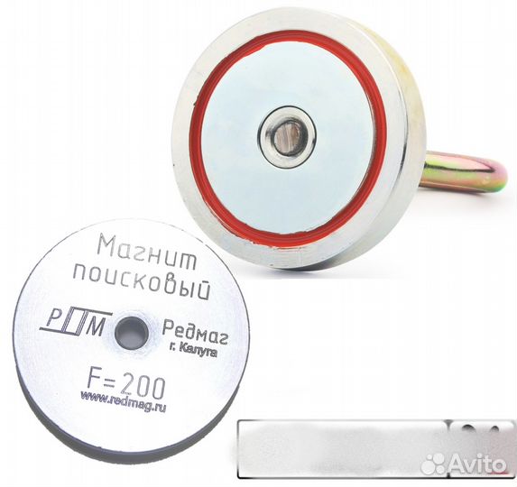 Поисковый магнит диск F-200 усилие 200кг Редмаг