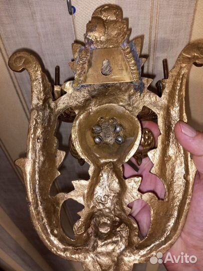 Старинная двухрожковая бра