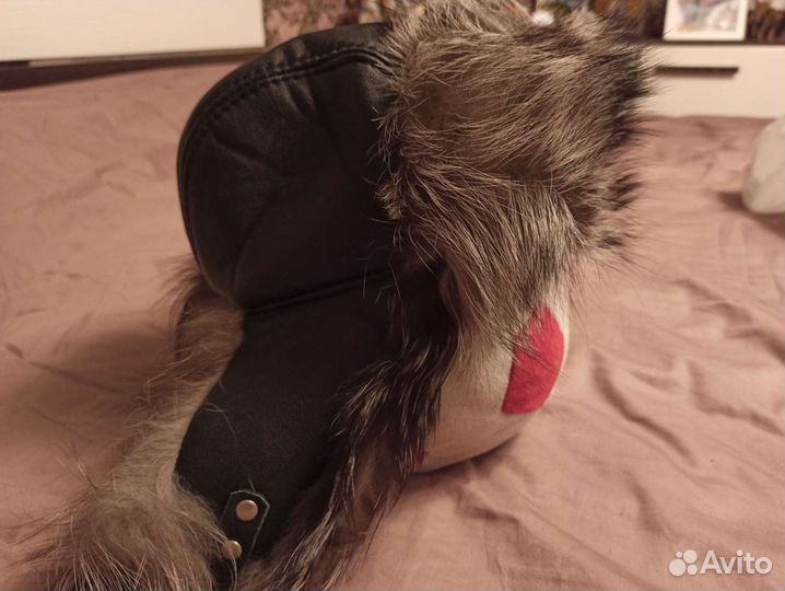 Шапка зимняя кожа и мех