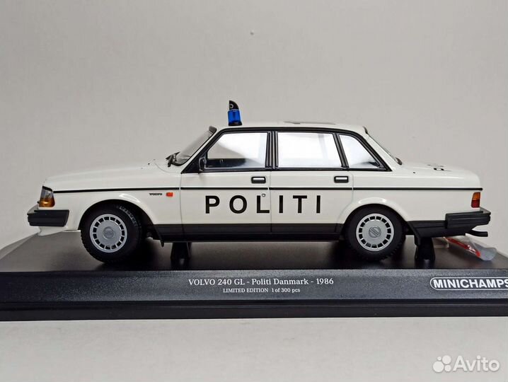 Volvo 240 GL Полиция Дании 1:18 Minichamps