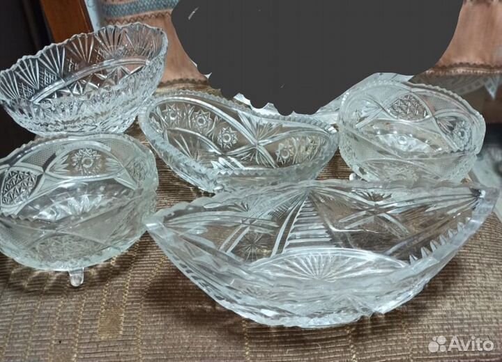 Хрустальные вазы, графин СССР