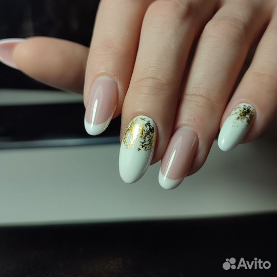 Маникюр гель лак наращивание