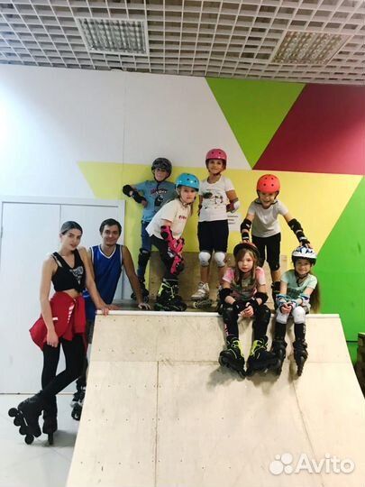 Обучение катанию на коньках, роликах