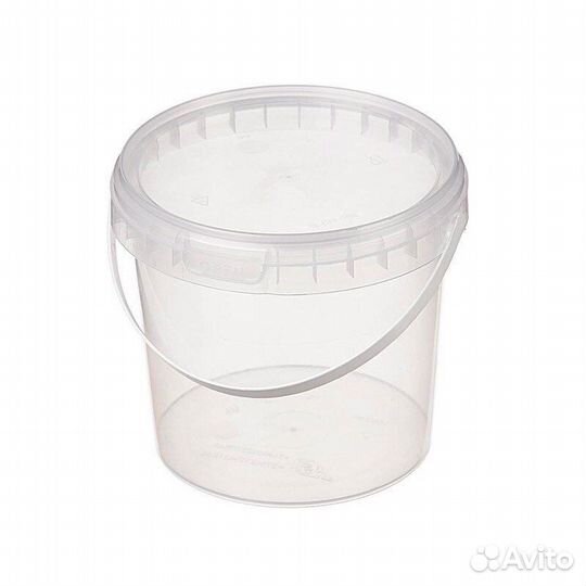 Ведро 1л пластиковое с крышкой